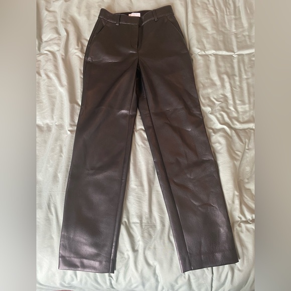 Aritzia Babaton Black Command Pant Vegan Leather Full Length - Picture 3 of 16